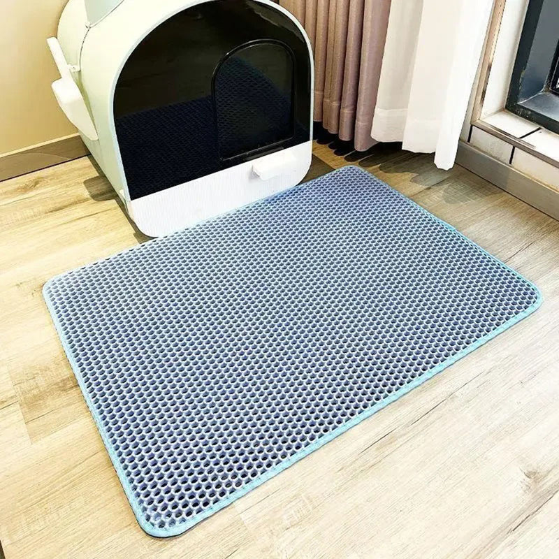 Double Layer Waterproof Cat Litter Mat Non-slip Washable Cat Sand Mat