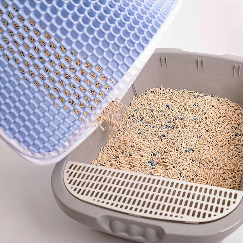 Double Layer Waterproof Cat Litter Mat Non-slip Washable Cat Sand Mat