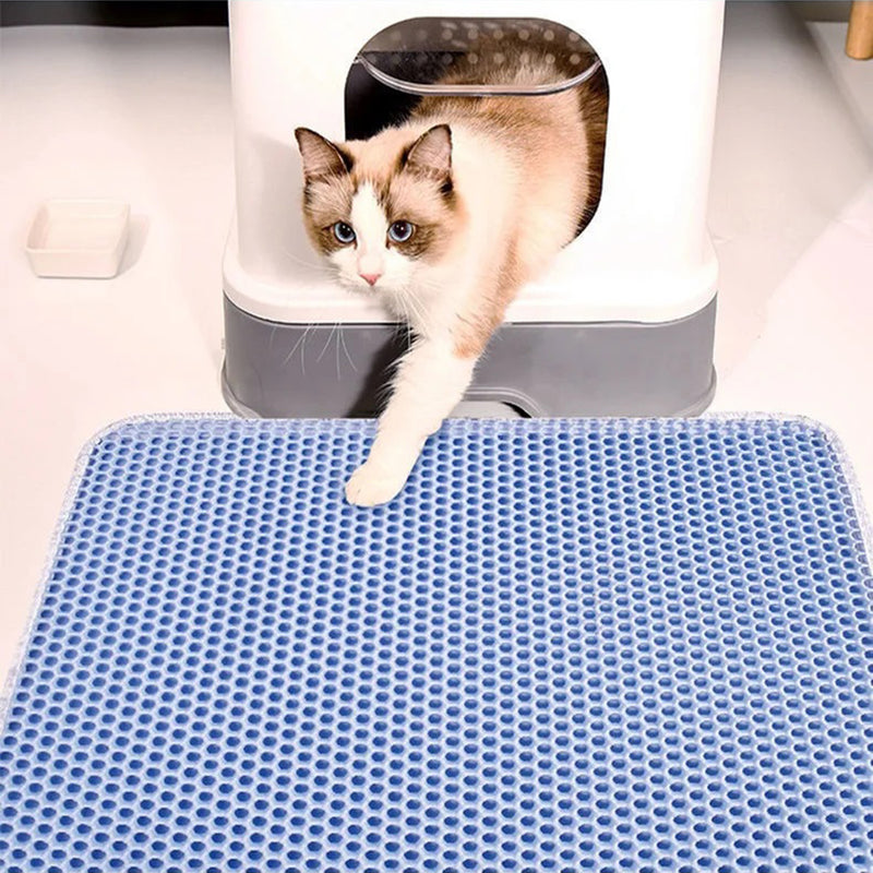 Double Layer Waterproof Cat Litter Mat Non-slip Washable Cat Sand Mat