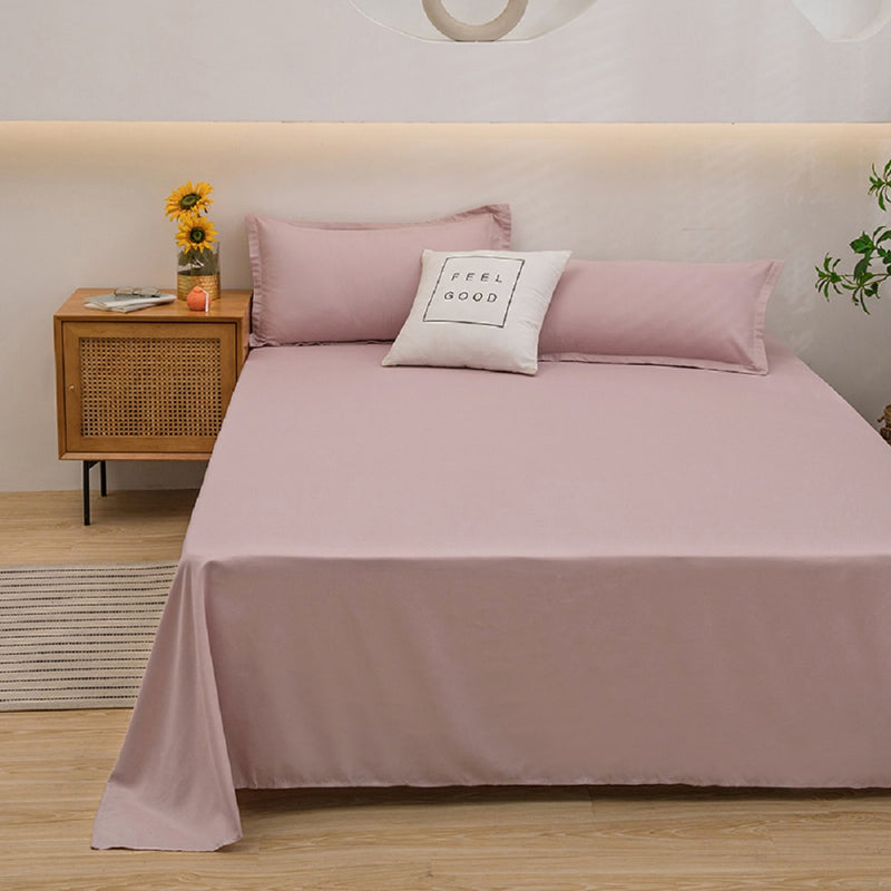 Soft Solid Color Bed Sheet for Double Bed
