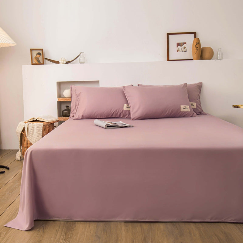 Soft Solid Color Bed Sheet for Double Bed