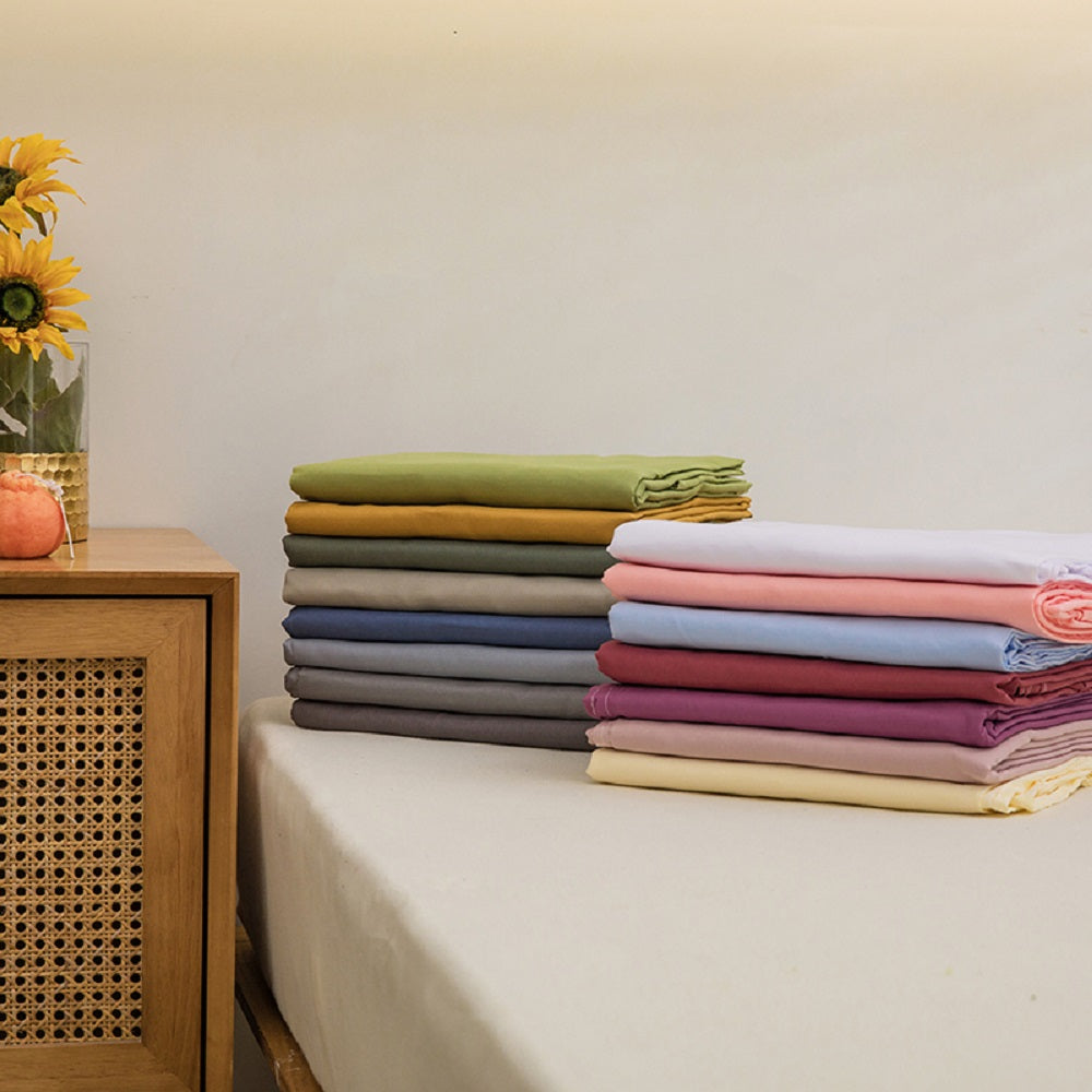 Soft Solid Color Bed Sheet for Double Bed