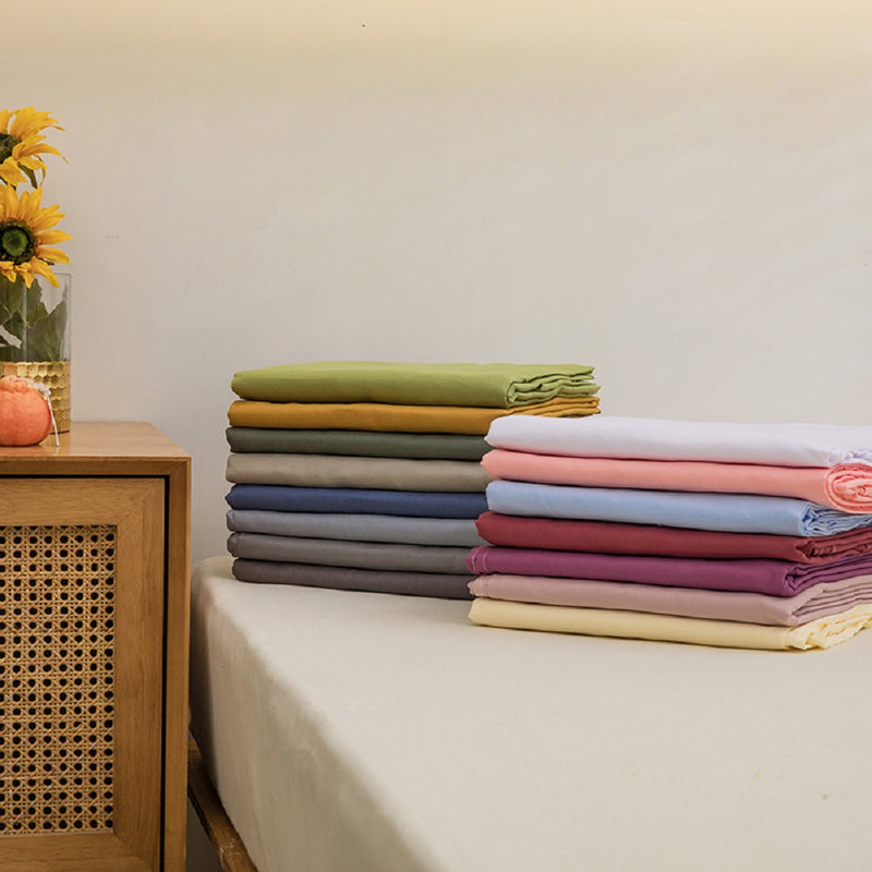 Soft Solid Color Bed Sheet for Double Bed