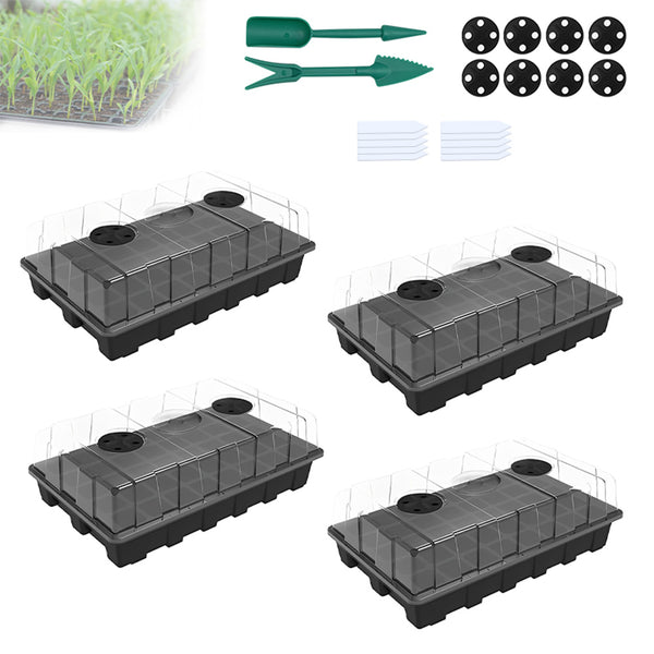 GREENHAVEN Seedling Trays Seed Starter Tray - 4 Pack, Adjustable Ventilation_0