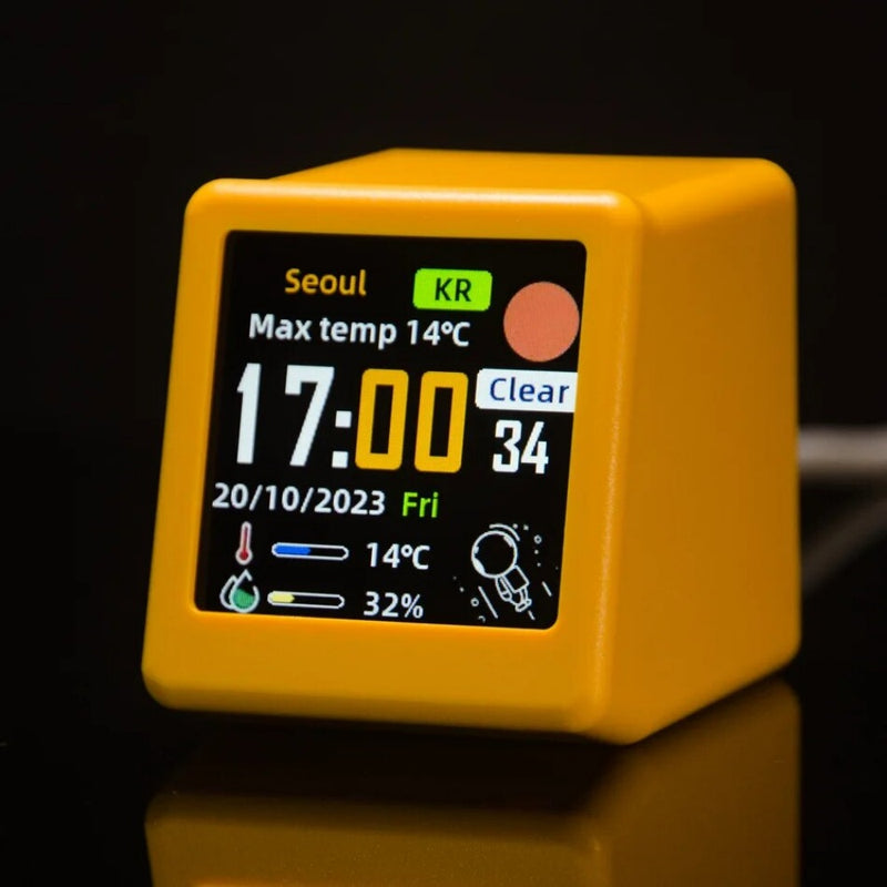 Small Portable Smart WiFi Weather Station Temperature Humidity Time Alarm Clock