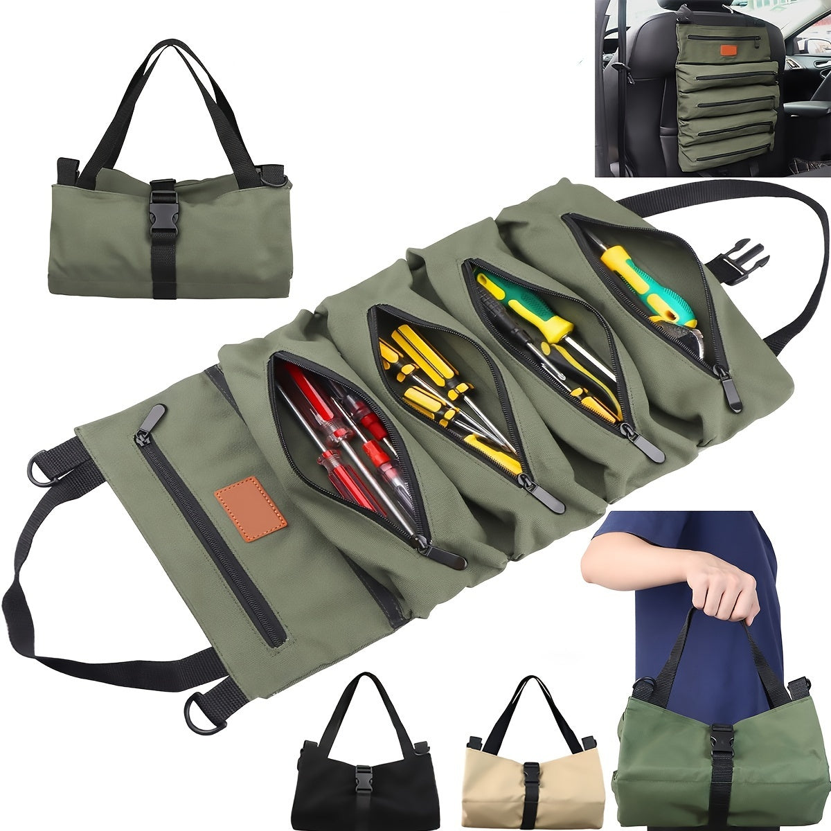 Multi-Purpose Canvas Roll Up Tool Bag