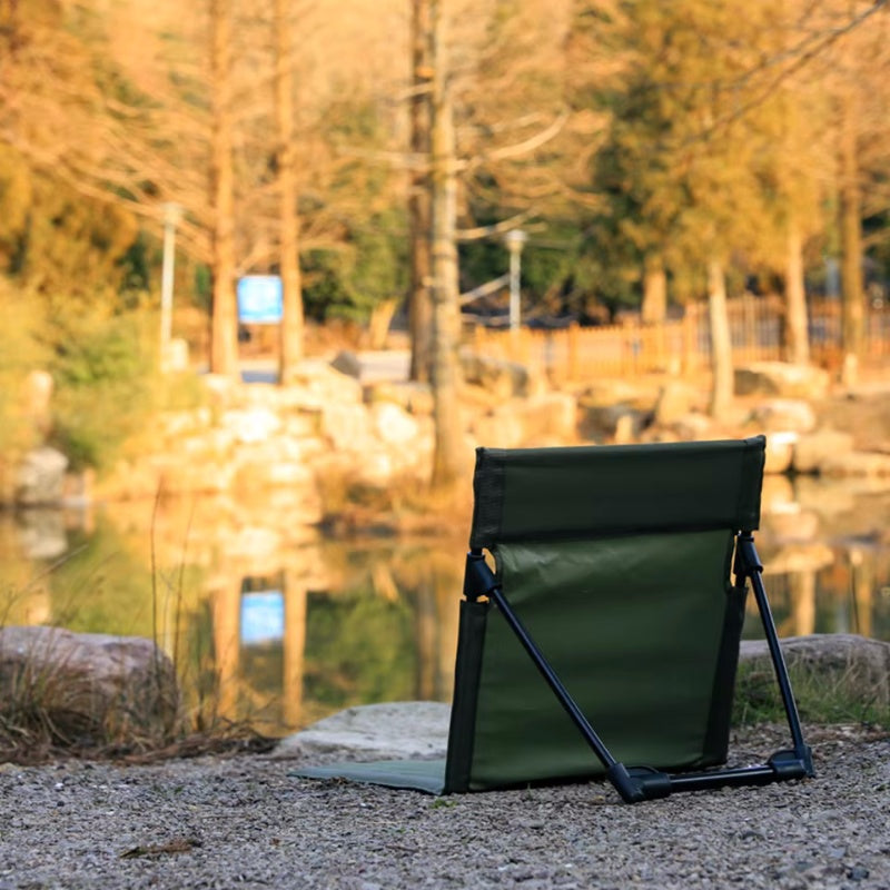 Foldable Camping Chair with Backrest Cushion