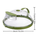 10 Inch Clear Microwave Splatter Cover with Water Steamer and Handle