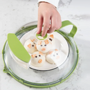 10 Inch Clear Microwave Splatter Cover with Water Steamer and Handle