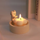 Durable High Tempe Cartoon Cute Kitten Candlestick Aromatherapy Candle Holder