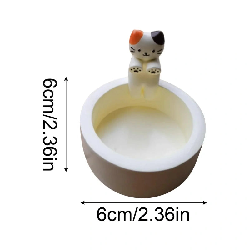 Durable High Tempe Cartoon Cute Kitten Candlestick Aromatherapy Candle Holder