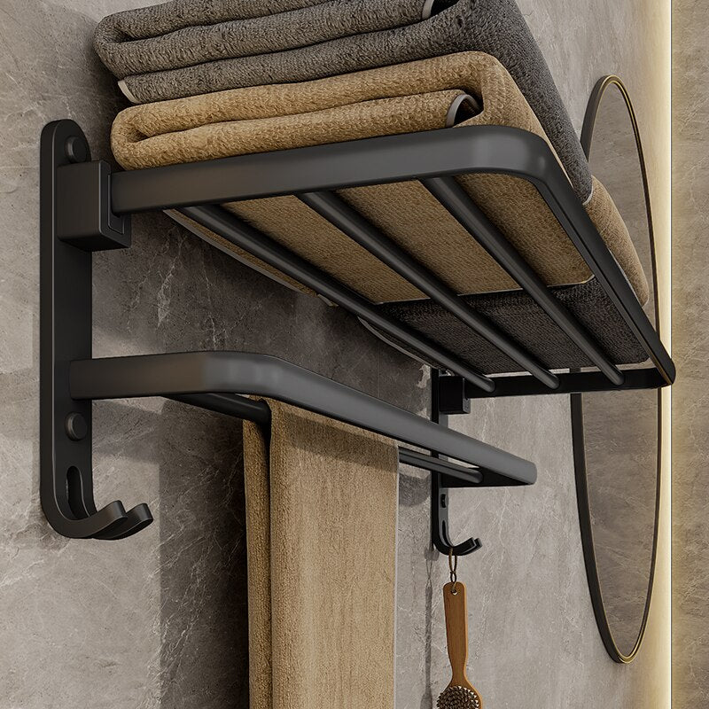 Wall Mount Foldable AluminumTowel Rack