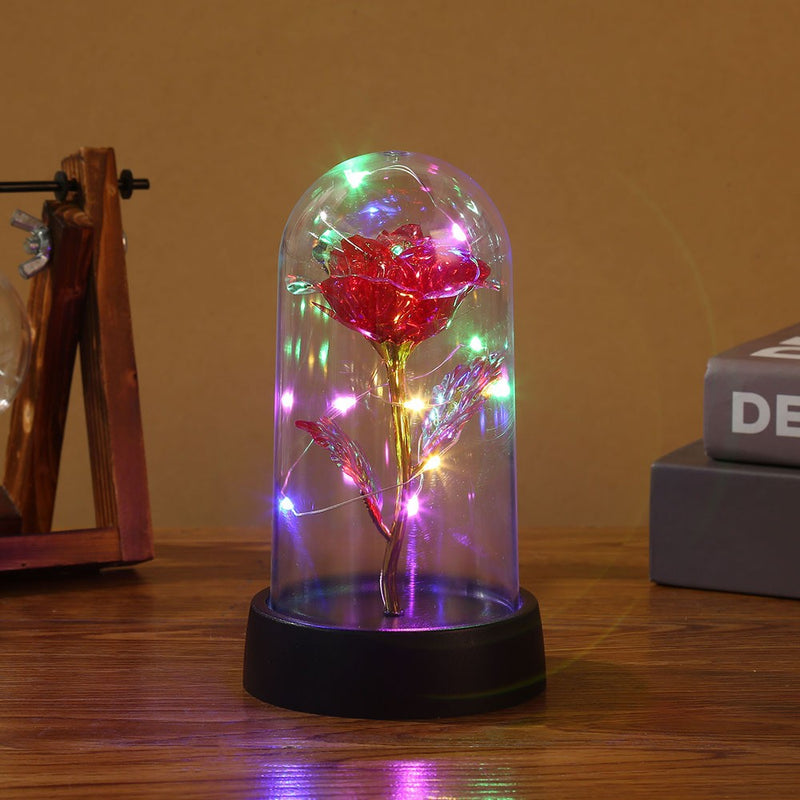 LED Enchanted Galaxy Rose with Fairy Lights in Dome