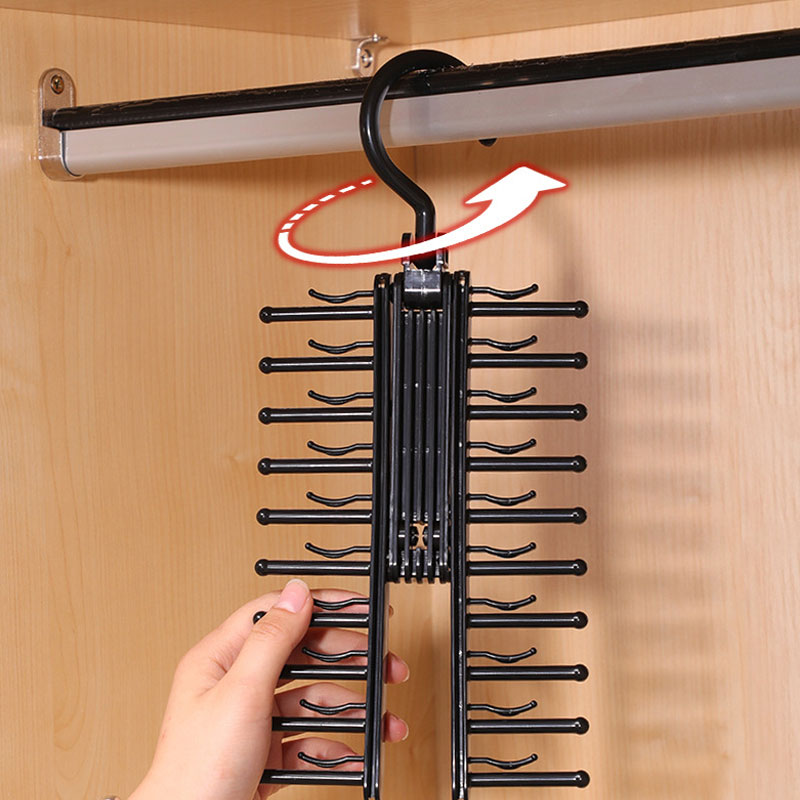 360 Degree Rotating Household Adjustable Tie Storage Rack