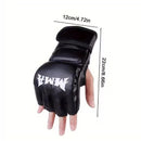 Half Finger Leather Cushion Boxing Training Gloves