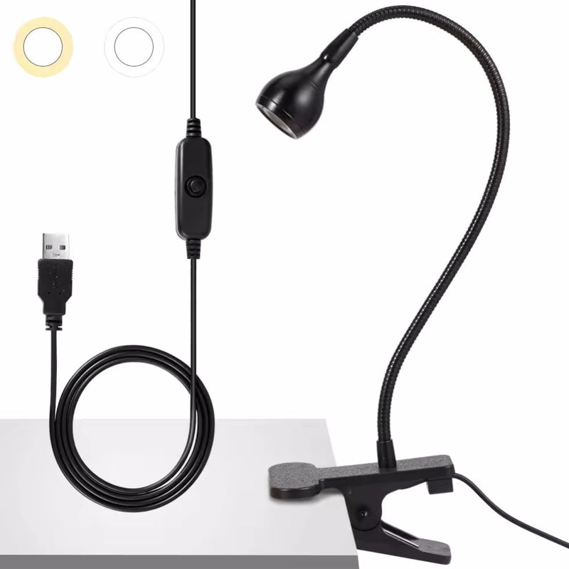 Flexible USB Power Reading Book Light With Holder Clip