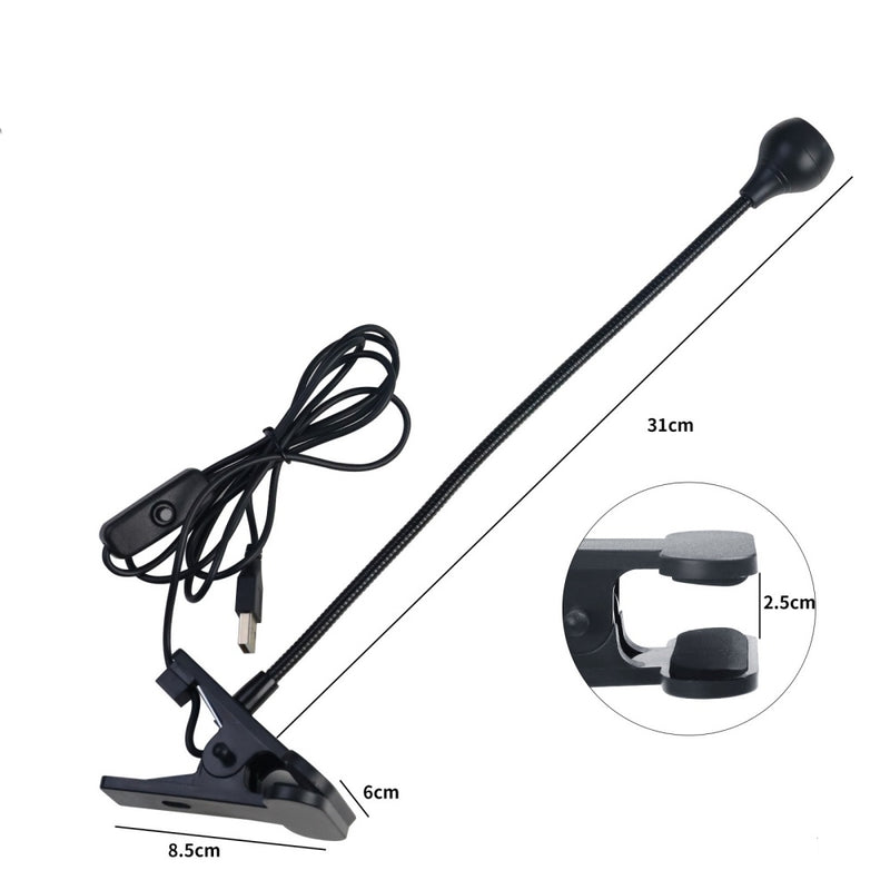 Flexible USB Power Reading Book Light With Holder Clip