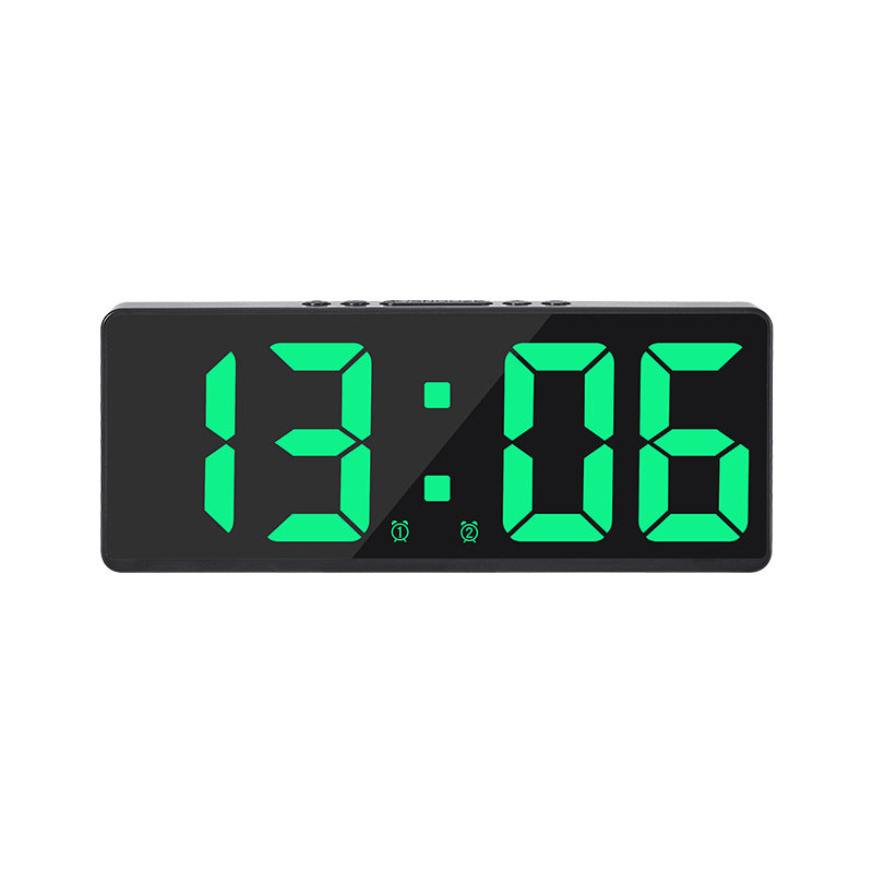 Acrylic/Mirror Voice Control Snooze Electronic LED Digital Alarm Clock - Powered By Battery