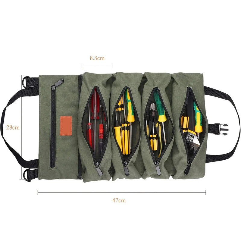 Multi-Purpose Canvas Roll Up Tool Bag