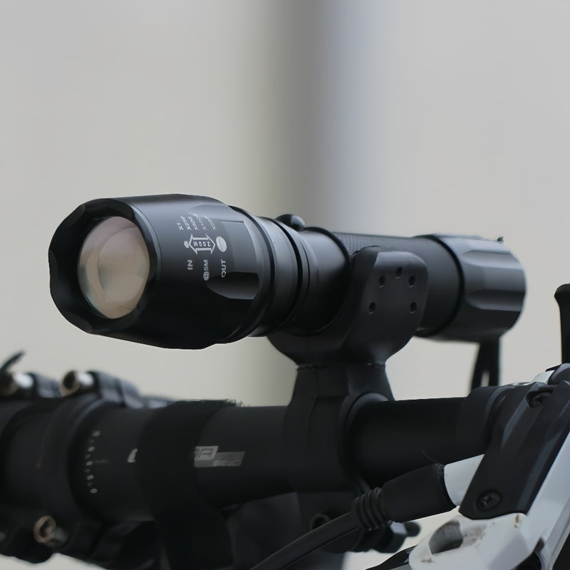 2pcs Bright LED Flashlight Rechargeable Torch Camping Zoom Light