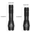 2pcs Bright LED Flashlight Rechargeable Torch Camping Zoom Light
