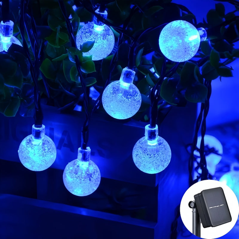 LED Solar Crystal Globe String Lights