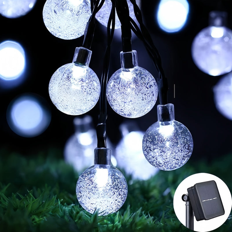 LED Solar Crystal Globe String Lights