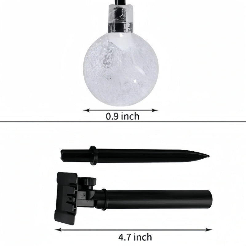 LED Solar Crystal Globe String Lights