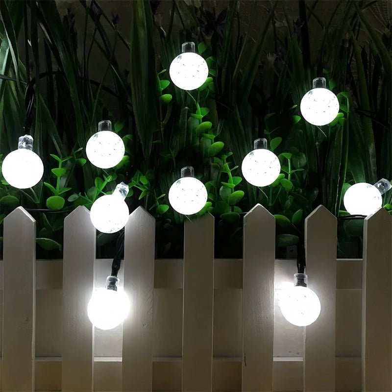 LED Solar Crystal Globe String Lights