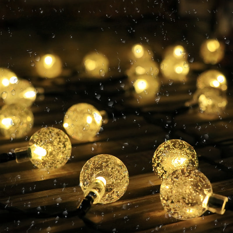 LED Solar Crystal Globe String Lights
