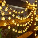 LED Solar Crystal Globe String Lights