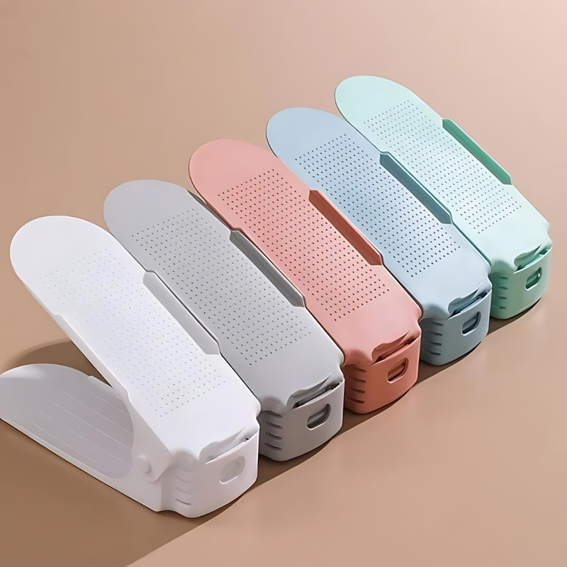 7 Pcs Double-Layer Integrated Adjustable Plastic Shoe Rack