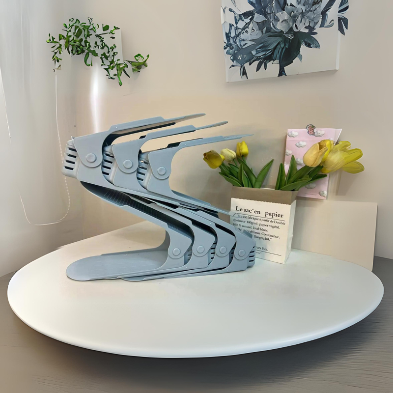 7 Pcs Double-Layer Integrated Adjustable Plastic Shoe Rack