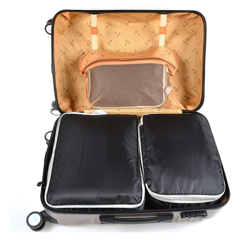3Pcs Compressible Travel Storage Bag Suitcase Packing Cubes