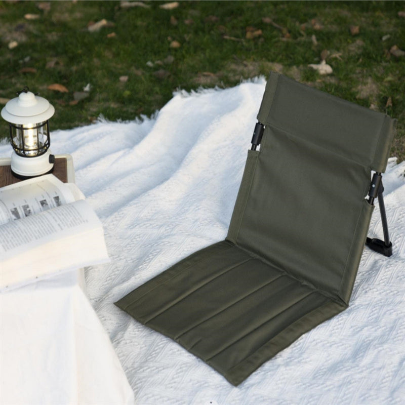 Foldable Camping Chair Outdoor Garden Park Single Lazy Chair Backrest Cushion