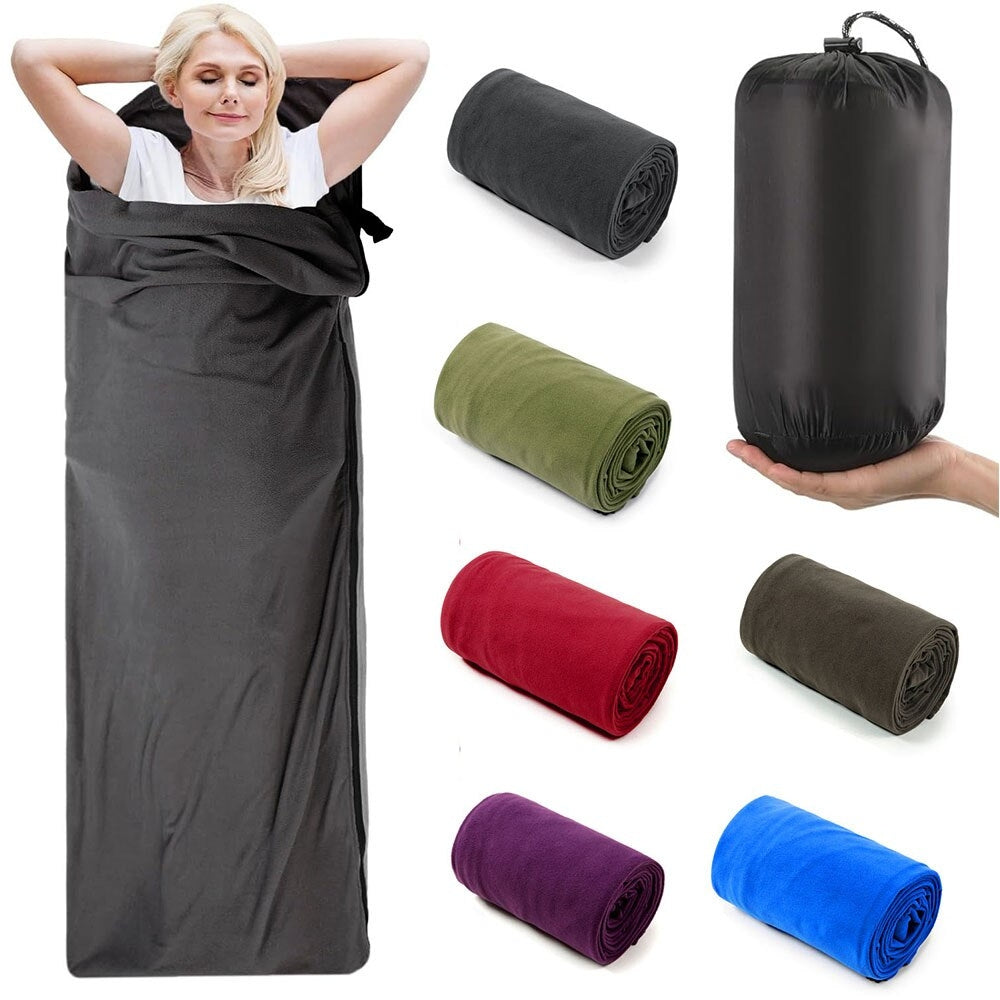 Ultra-Light Portable Fleece Sleeping Bag Liner for Outdoor Camping