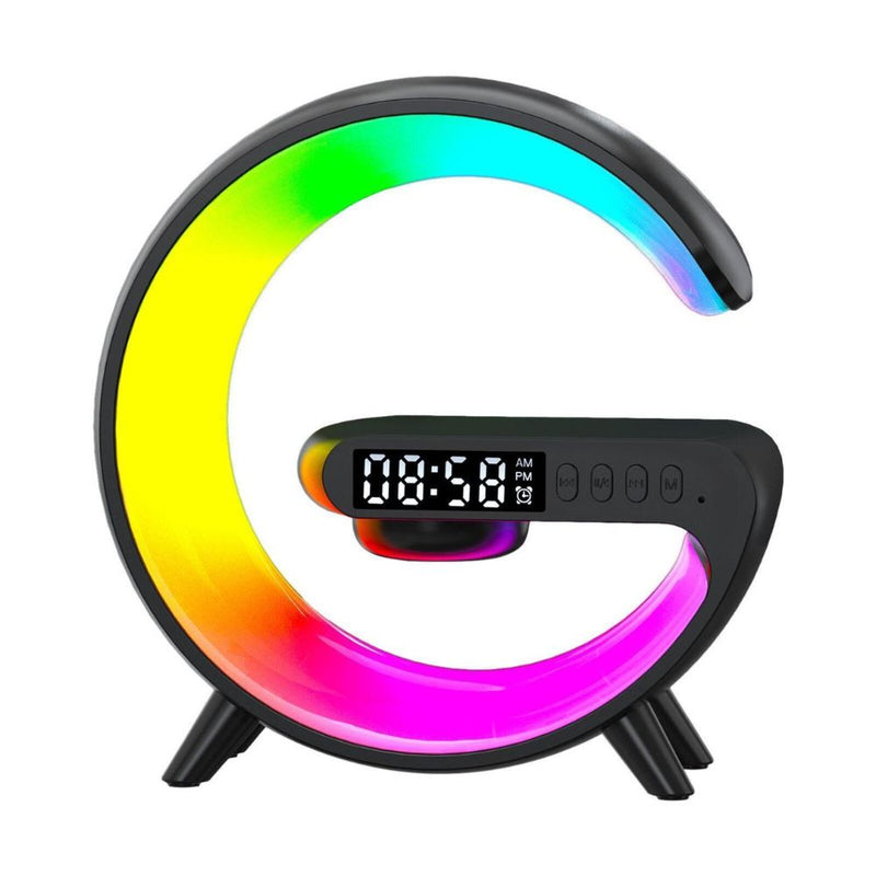 Smart G Lamp Night Light Bluetooth Speaker Wireless Charger LED RGB Alarm Clock_6