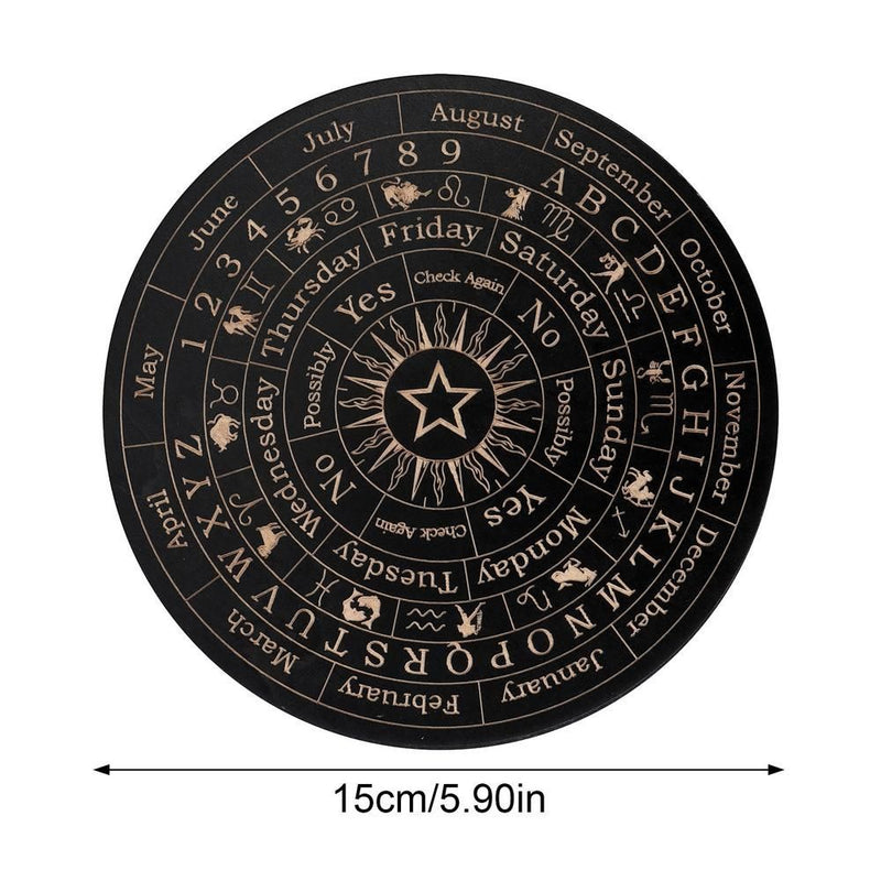 Wooden Moon and Star Pendulum Board for Metaphysical Healing and Divination