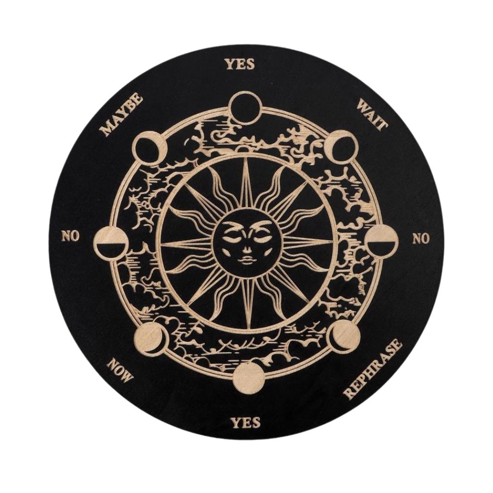 Wooden Moon and Star Pendulum Board for Metaphysical Healing and Divination
