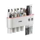 Smart Magnetic Inverted Toothbrush Holder with Automatic Toothpaste Squeezer