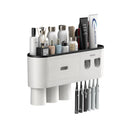 Smart Magnetic Inverted Toothbrush Holder with Automatic Toothpaste Squeezer