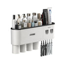 Smart Magnetic Inverted Toothbrush Holder with Automatic Toothpaste Squeezer