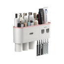 Smart Magnetic Inverted Toothbrush Holder with Automatic Toothpaste Squeezer
