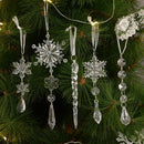 Acrylic Snowflake Simulation Ice Pendants Xmas Tree Hanging Ornament