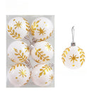 6pcs Transparent Snow Christmas Balls Pendants for Christmas Tree Decoration