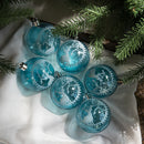 6pcs Transparent Snow Christmas Balls Pendants for Christmas Tree Decoration