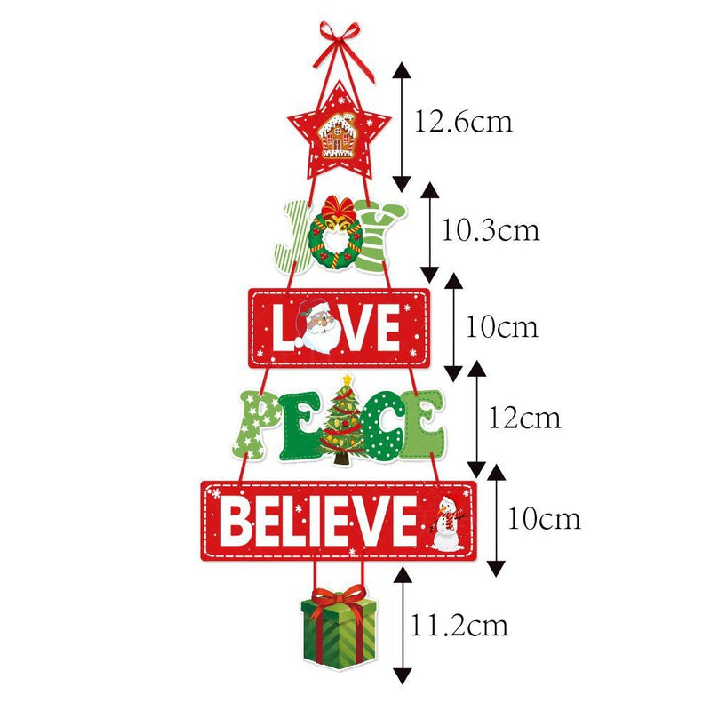 Christmas Porch Door Hanging Banner Christmas Paper Door Decorative Flags