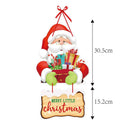 Christmas Porch Door Hanging Banner Christmas Paper Door Decorative Flags