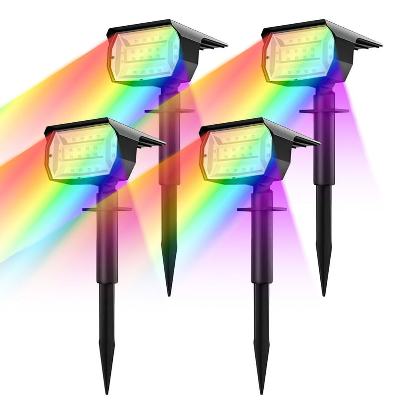 20LED Colorful Solar Landscape Spotlights Wireless Waterproof