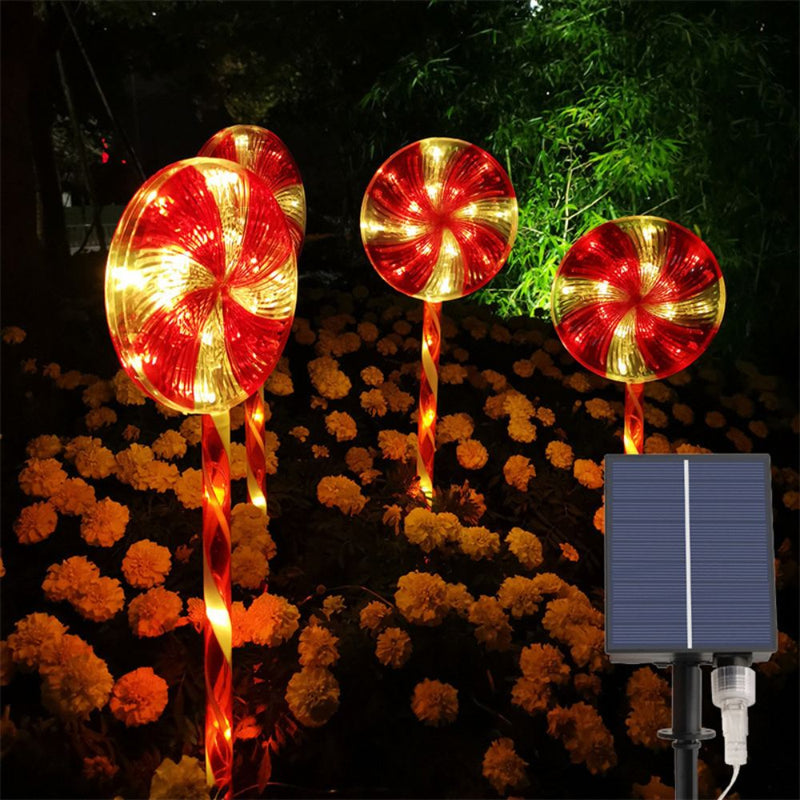Holiday Lollipop Lights Festive Solar Outdoor Decorations